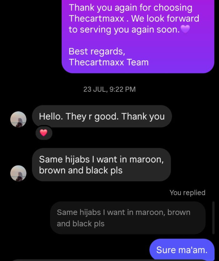 Customer review screenshot