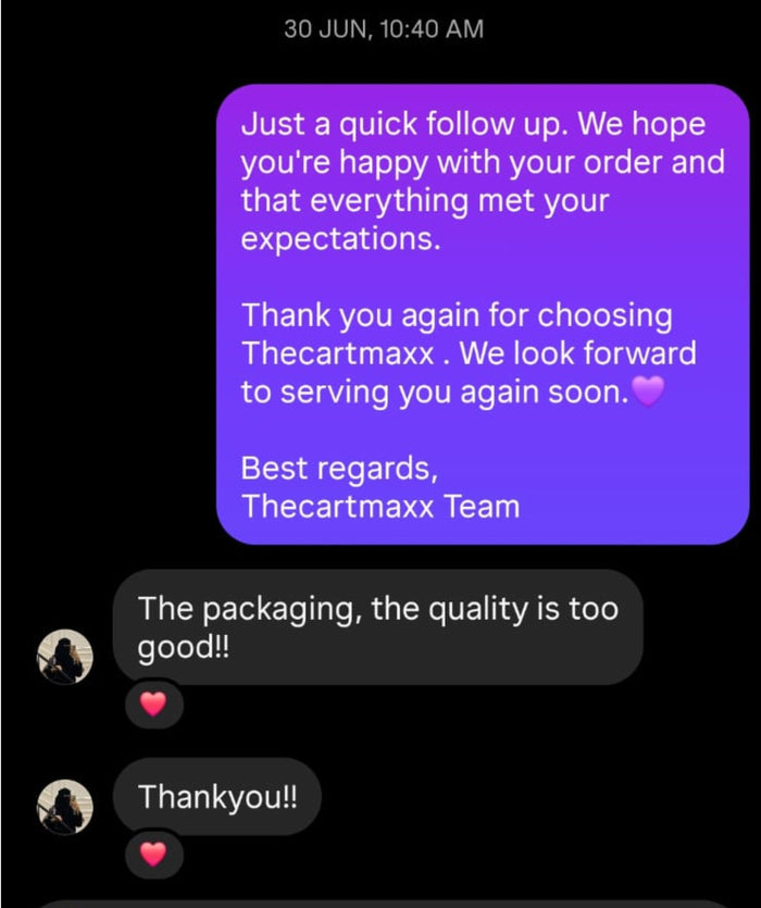 Customer review screenshot