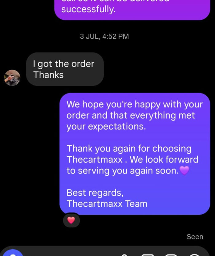 Customer review screenshot