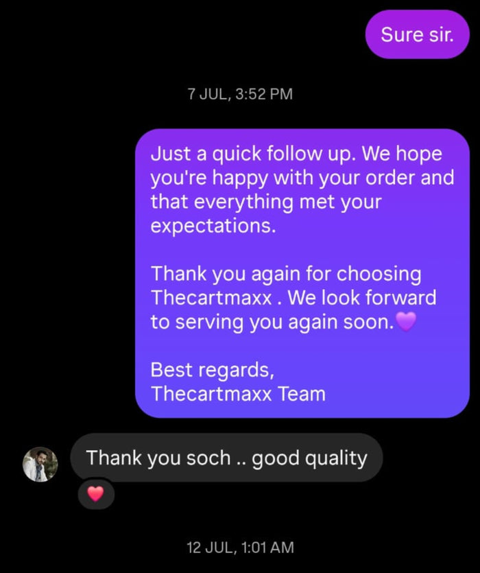Customer review screenshot