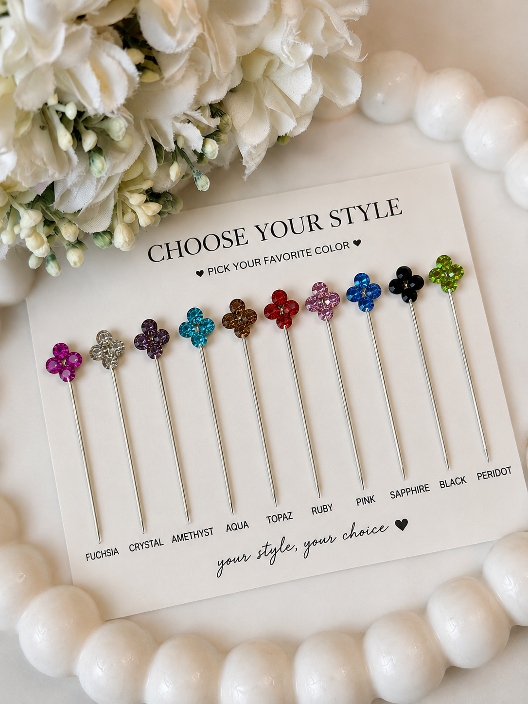 Floral Gemstone Pin