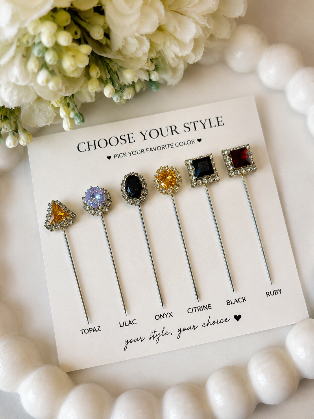 Luxe Stone Pins For Women