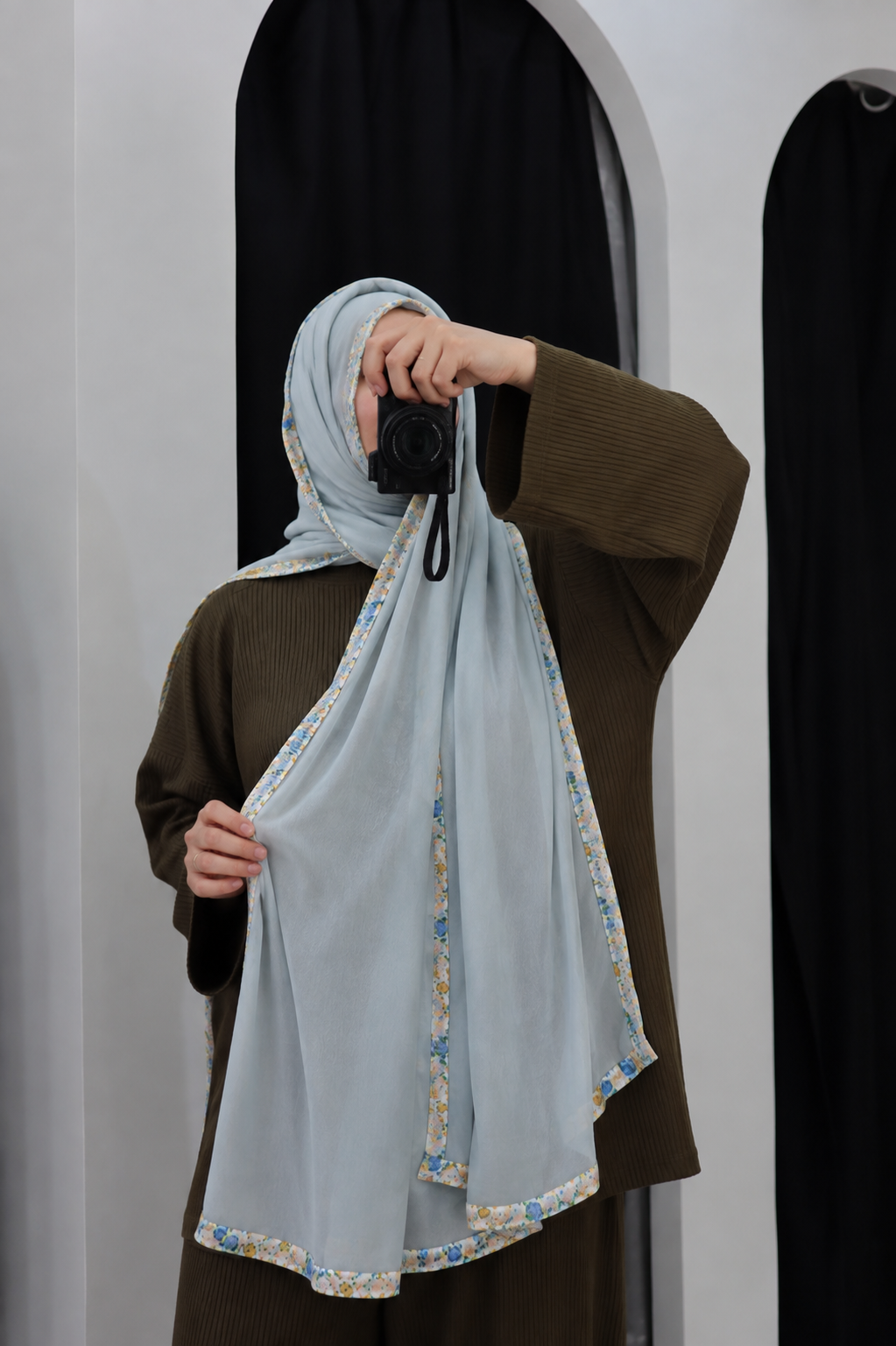 Luxe Crimson Bloom Hijabs