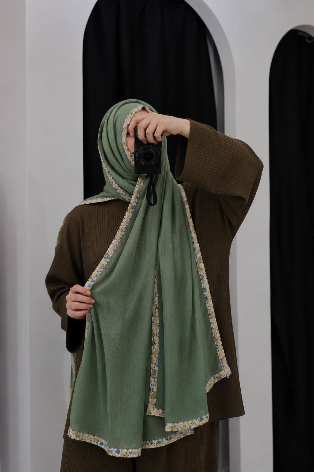 Luxe Crimson Bloom Hijabs