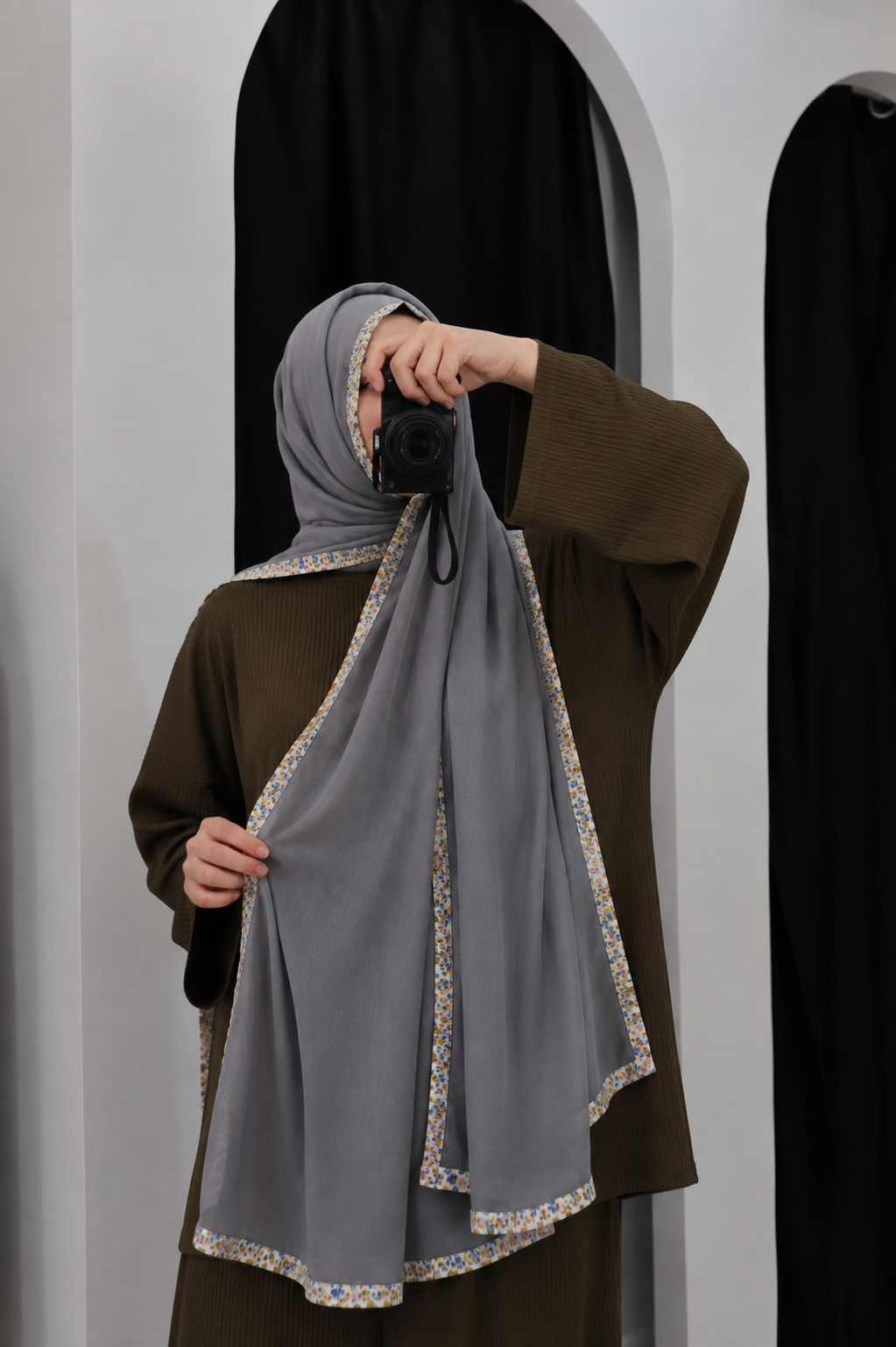Luxe Crimson Bloom Hijabs