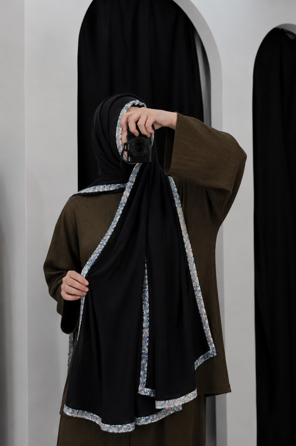 Luxe Crimson Bloom Hijabs