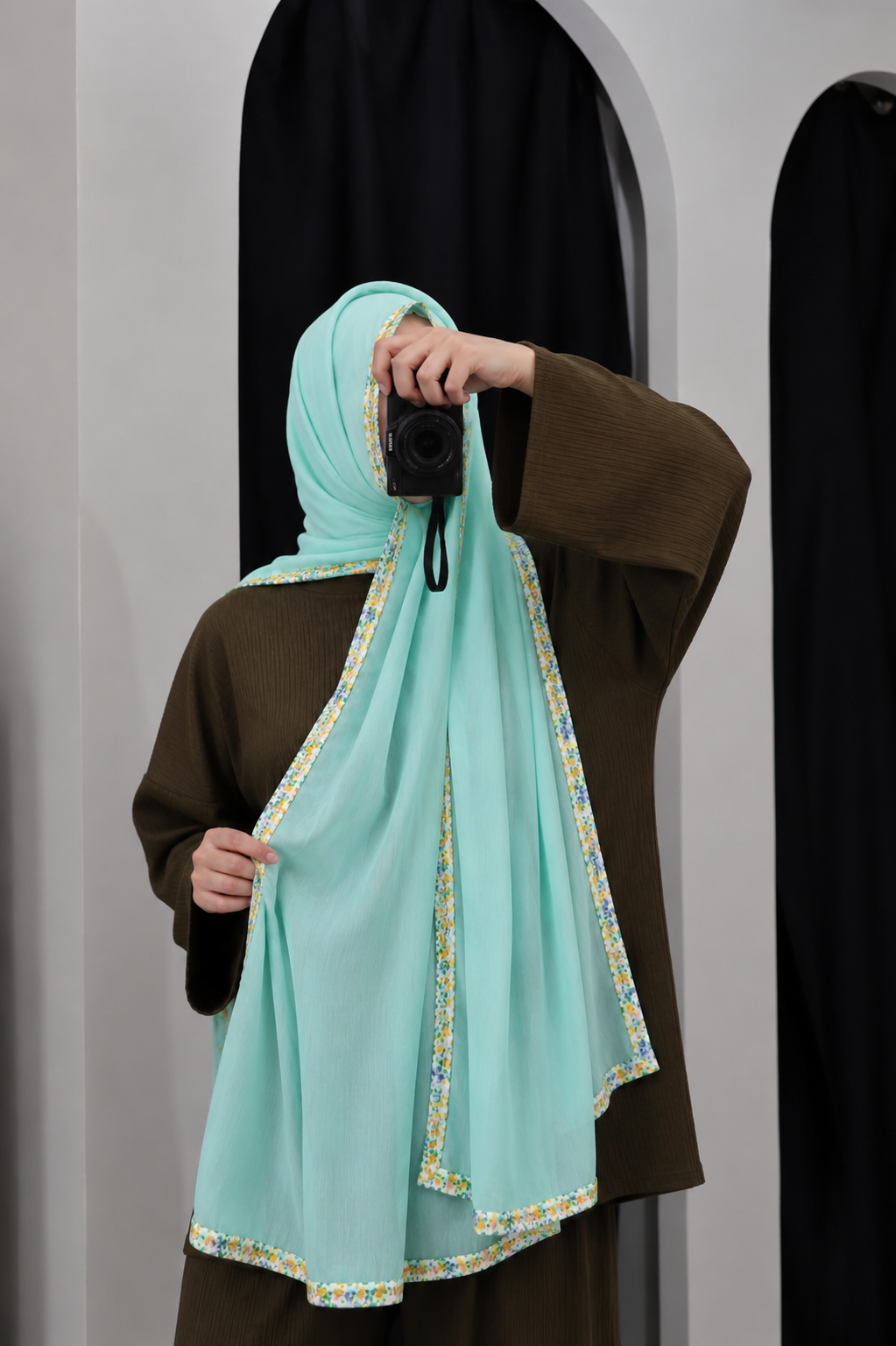 Luxe Crimson Bloom Hijabs