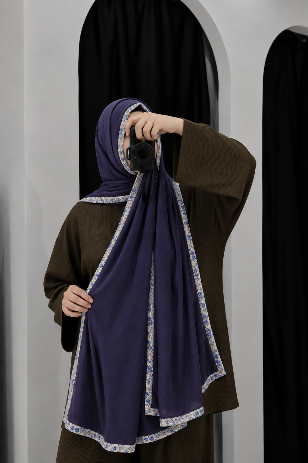 Luxe Crimson Bloom Hijabs
