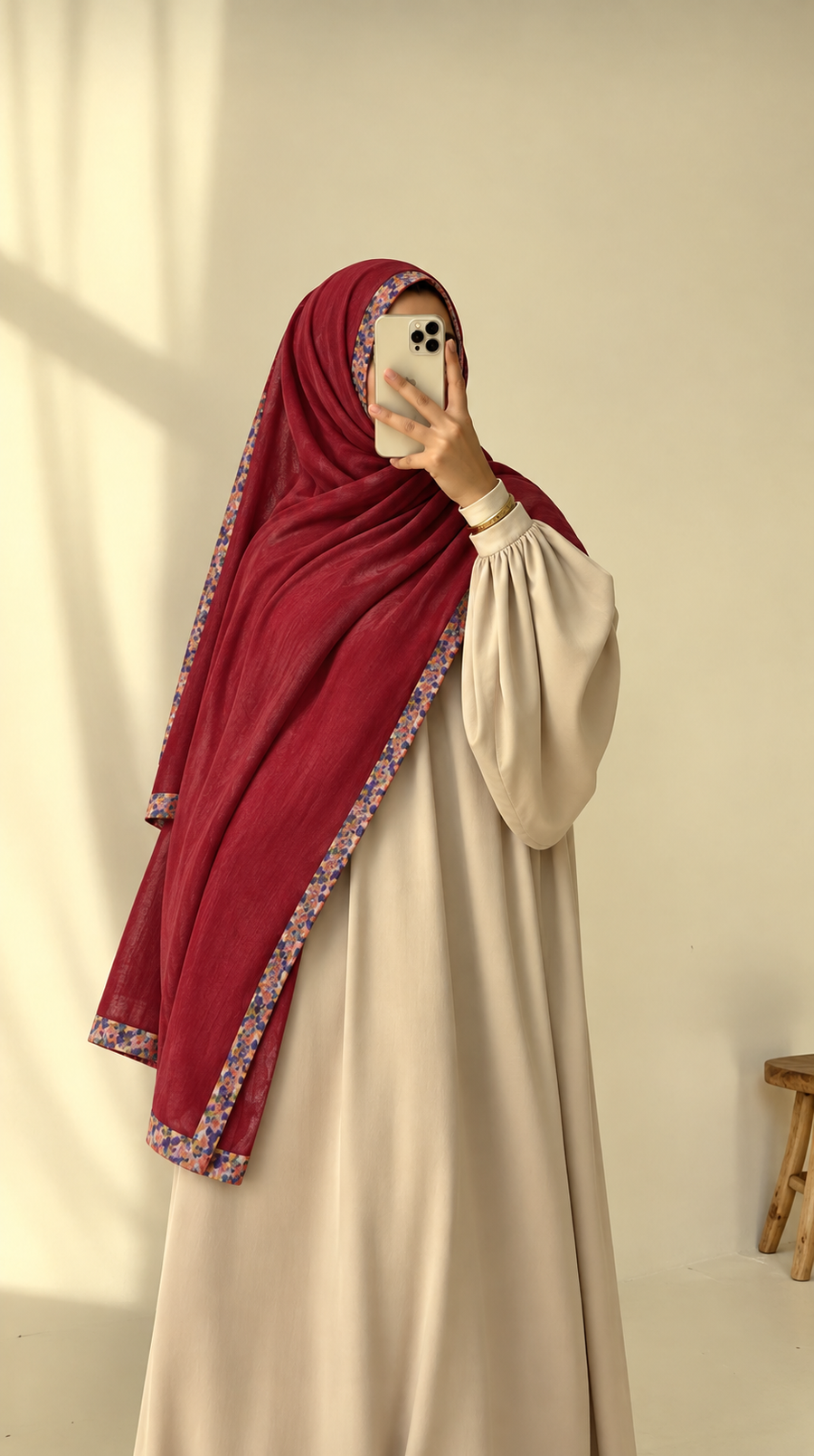 Luxe Crimson Bloom Hijabs