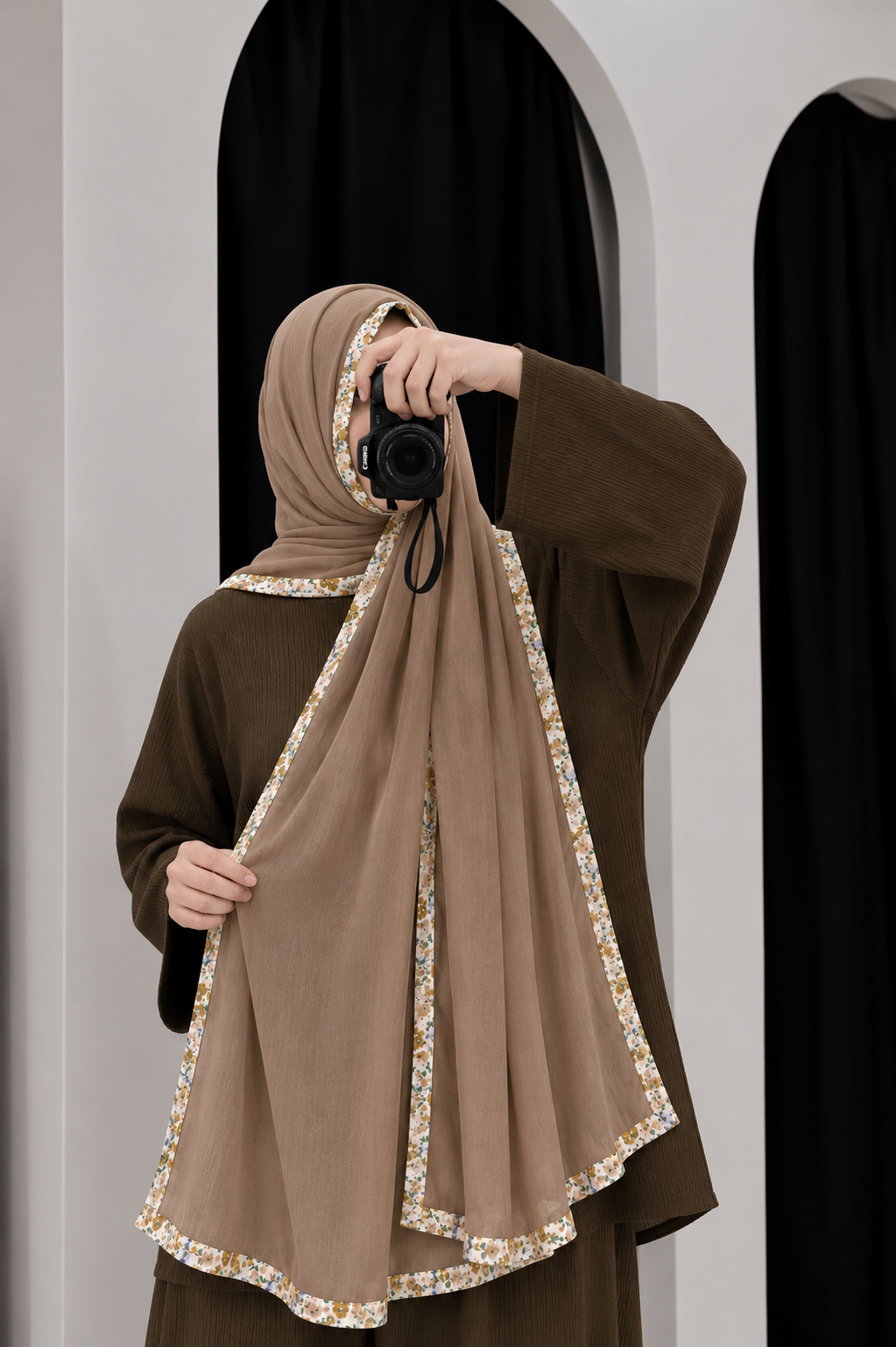 Luxe Crimson Bloom Hijabs